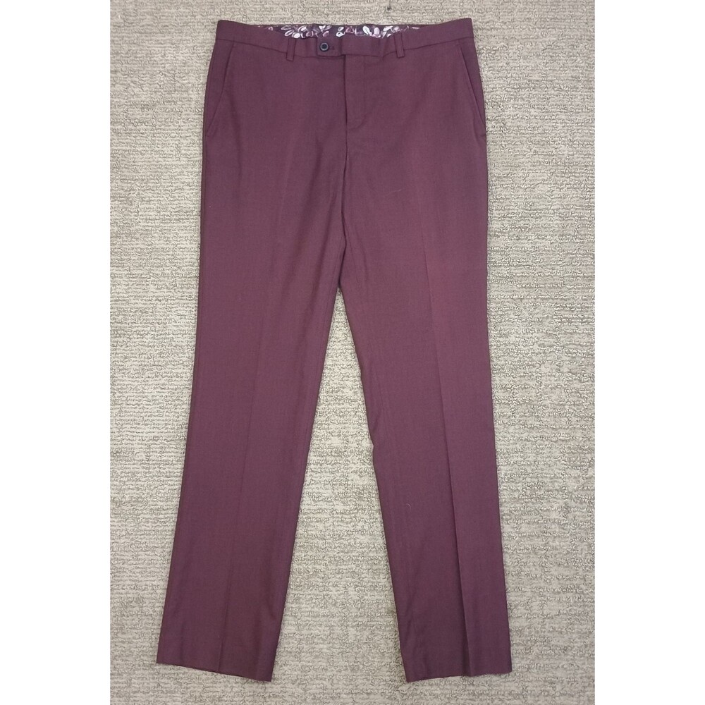 Paisley & Gray Dress Pants Mens 37x32 Burgundy Maroon Slim Fit Modern Aesthetic